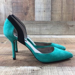 Zara Woman Green D'Orsay Pumps High Heels